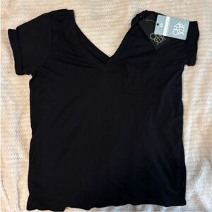 Chaser Black V-Neck Short Sleeve Tee